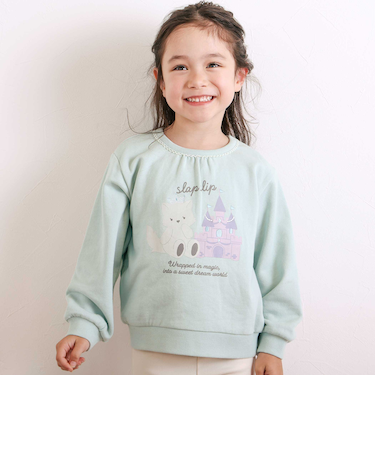 ウサギネコアニマルフェミニンモチーフトレーナー(80~130cm)