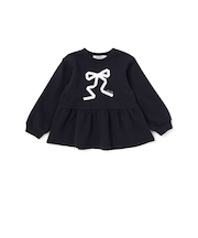 レースリボン付きペプラムトレーナー(80~130cm)