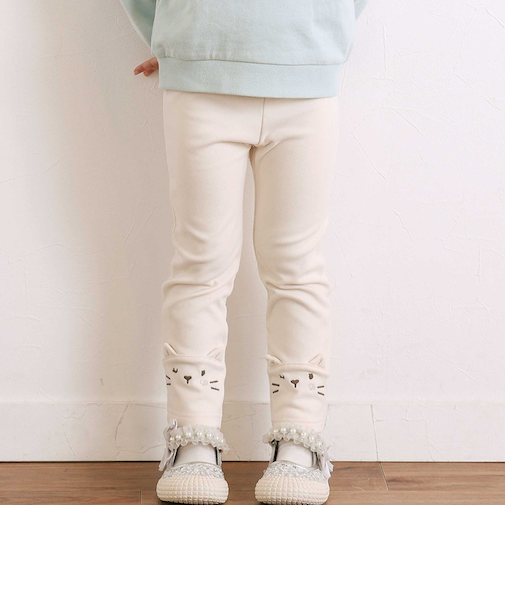 ネコウサギ耳付きアニマルモチーフレギンス(80~130cm)