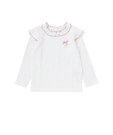 【店舗限定】メロウフリル立体リブ長袖Tシャツ(95~150cm)