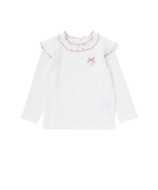 【店舗限定】メロウフリル立体リブ長袖Tシャツ(95~150cm)