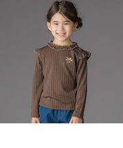 【店舗限定】メロウフリル立体リブ長袖Tシャツ(95~150cm)