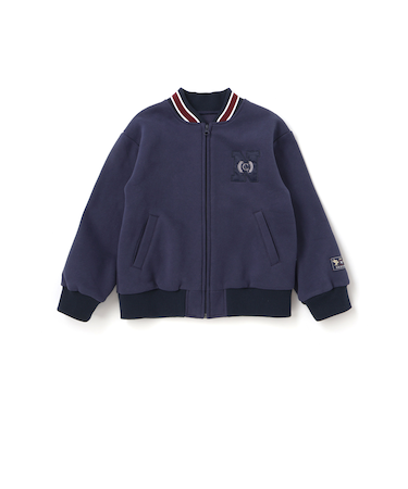 ロゴバッチ裏ジャギー裏毛スタジャン(110~150cm)