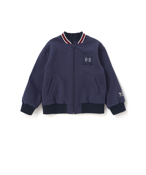 ロゴバッチ裏ジャギー裏毛スタジャン(110~150cm)