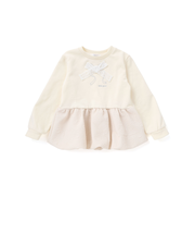 【店舗限定】裏毛ジャガード切り替えリボントレーナー(95~150cm)