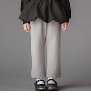 【店舗限定】裏起毛ポンチ裾スカラップロングパンツ(95~150cm)