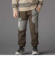 【店舗限定】裏起毛ポンチ＋格子タフタロングパンツ(95~150cm)