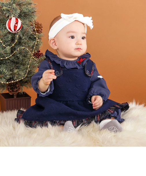 ハートキルトジャンパースカート＆ロンパース2点セットベビー(70~80cm)