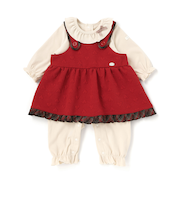 ハートキルトジャンパースカート＆ロンパース2点セットベビー(70~80cm)