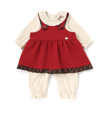 ハートキルトジャンパースカート＆ロンパース2点セットベビー(70~80cm)