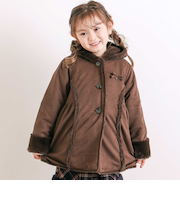 リボン+チャームプリンセスラインムートンコート(90~130cm)