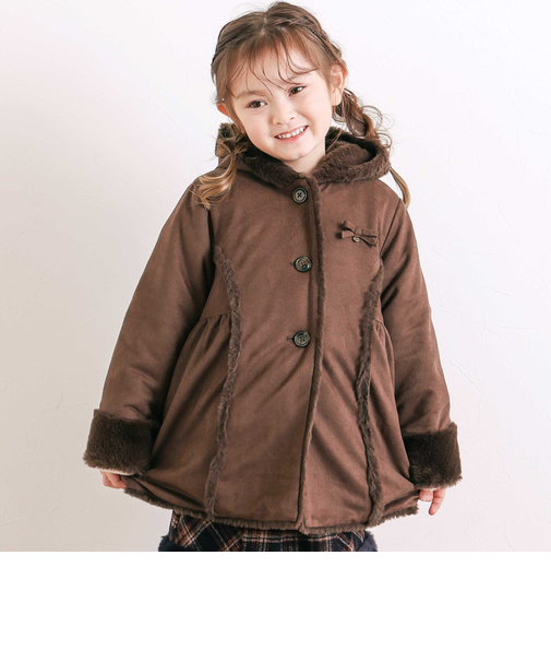 リボン+チャームプリンセスラインムートンコート(90~130cm)