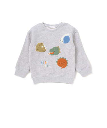 【裏起毛】はたらくくるまイヌ恐竜サガラ刺しゅうトレーナー(80~130cm)