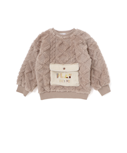 【お揃い】フラップポケット付きケーブルボアトレーナー(80~130cm)