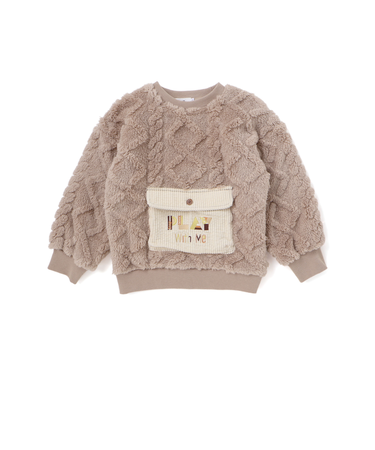 【お揃い】フラップポケット付きケーブルボアトレーナー(80~130cm)