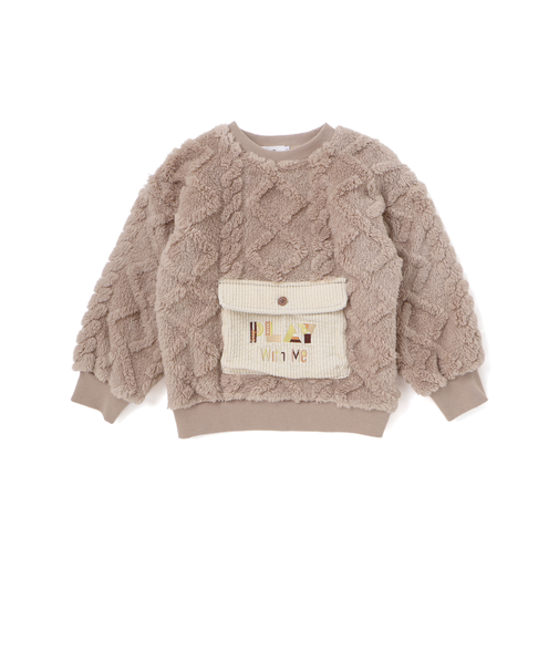 【お揃い】フラップポケット付きケーブルボアトレーナー(80~130cm)