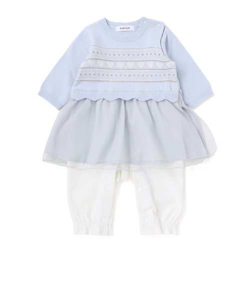 チュールスカートベビーニットカバーオールベビー(70~80cm)