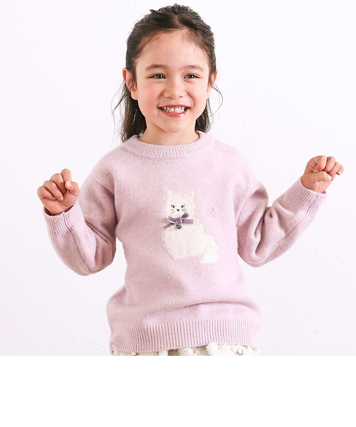 ウマクマネコアニマルモチーフニットトップス(80~130cm)