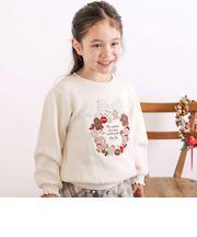 【裏起毛】アニマルいろんなクマサガラ刺しゅうトレーナー(80~130cm)