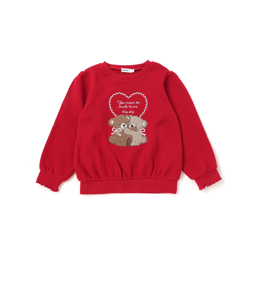 【裏起毛】アニマルいろんなクマサガラ刺しゅうトレーナー(80~130cm)