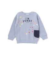 ペたぺたシール風プリントデニムポケット付きトレーナー(80~130cm)