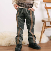 パイピングチェックサイドラインロングパンツ(80~130cm)