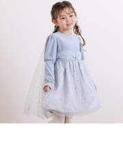 きらめく星のチュールマントつきベロアワンピース(80~130cm)