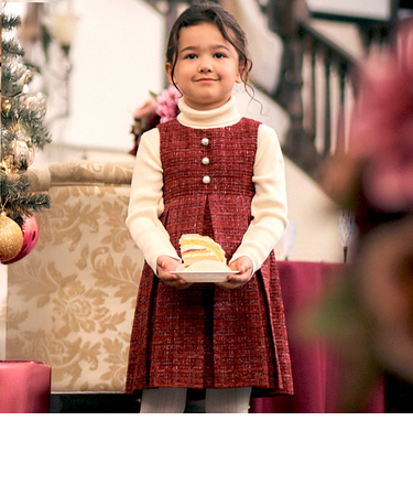 【お揃い】エタンセルラメツイードプリーツジャンパースカート(100~150cm)