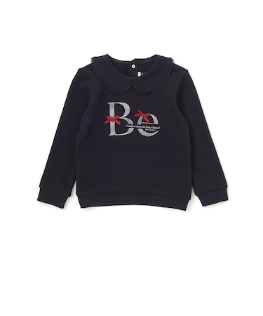 マシュマロウラケラウンドカラーグリッターロゴトレーナー(90~150cm)