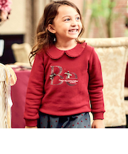 マシュマロウラケラウンドカラーグリッターロゴトレーナー(90~150cm)