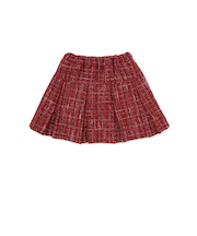 【お揃い】エタンセルラメツイードインナーパンツ付プリーツスカート(90~150cm)