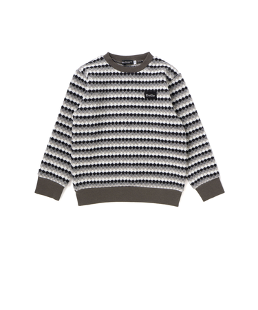 ダイヤMIXボーダーカットニットプルオーバー(90~150cm)