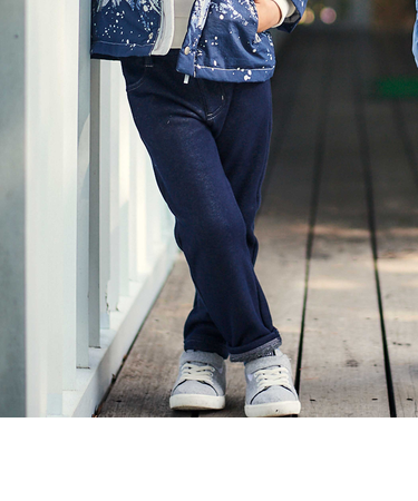 デニムムートン裏ファーストレートロングパンツ(80~160cm)