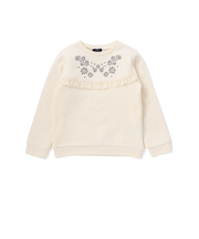 裏起毛フラワー刺しゅう切り替えフリルトレーナー(90~150cm)