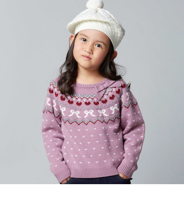 ノルディック求心柄ジャガードニットプルオーバー(90~150cm)