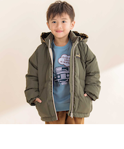 取り外せるフード付きタフタダウンジャケット(90~130cm)