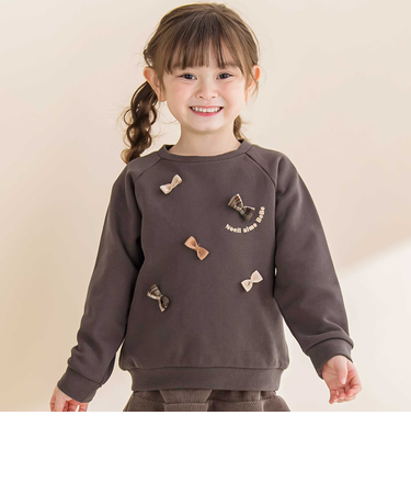 裏毛起毛リボン付きトレーナー(80~130cm)