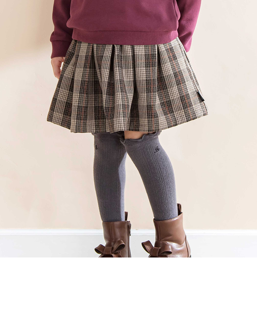 タータンチェックインナーパンツ付きスカート(80~130cm)