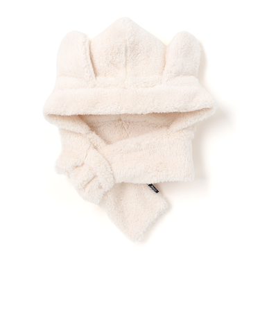 ボアフリースネコウサギフードマフラー