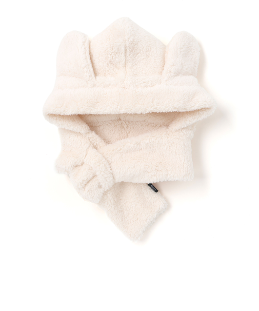 ボアフリースネコウサギフードマフラー