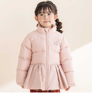 ペプラム付きタフタダウンコート(90~130cm)