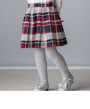 【日本製】【お揃い】ウールチェックフロントタックスカート(100~140cm)