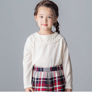 ラインストーン付きボリュームネックセーター(100~140cm)