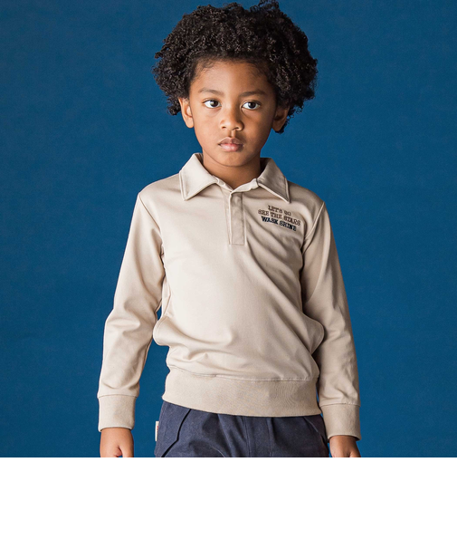 襟付き裏チェックトレーナー(110~160cm)