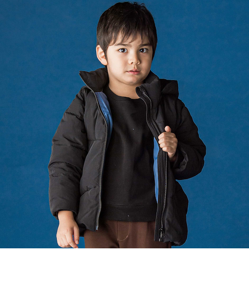 袖・フードﾀ取り外しダウンジャケット(110~160cm)