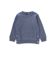 ムラ染めサイドスナップロゴパッチトレーナー(90~160cm)