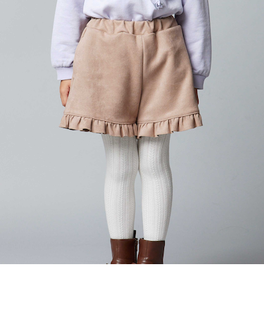 スウェード調裾フリルショートパンツ(90~150cm)