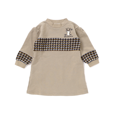 【店舗限定】【お揃い】裏毛×ノルディック切り替えワンピース(95~150cm)