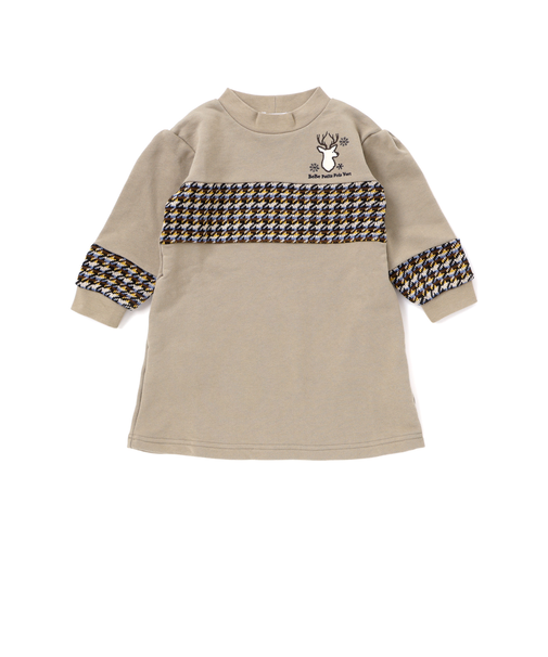 【店舗限定】【お揃い】裏毛×ノルディック切り替えワンピース(95~150cm)