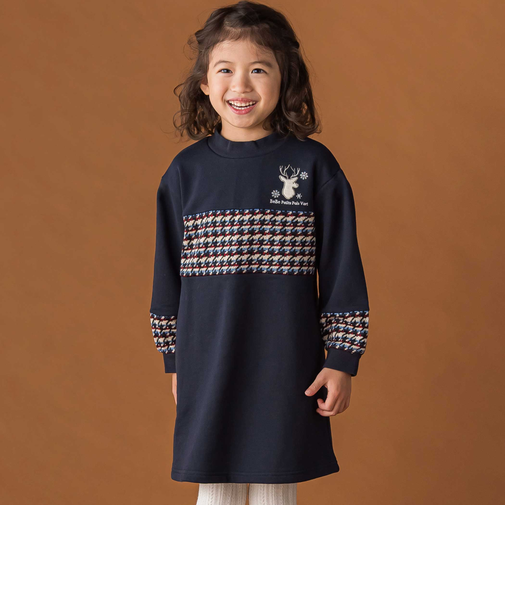 【店舗限定】【お揃い】裏毛×ノルディック切り替えワンピース(95~150cm)